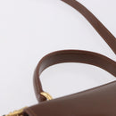 GUCCI Hand Bag Leather 2way Brown Gold 000 2110 Auth 197847V-8