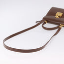 GUCCI Hand Bag Leather 2way Brown Gold 000 2110 Auth 197847V-9