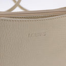 LOEWE Shoulder Bag Leather Ivory Gold Auth 197848-17