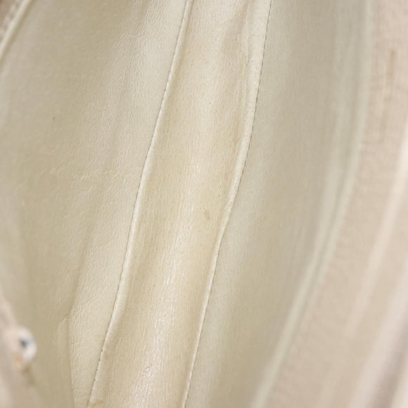 LOEWE Shoulder Bag Leather Ivory Gold Auth 197848