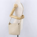 LOEWE Shoulder Bag Leather Ivory Gold Auth 197848-22