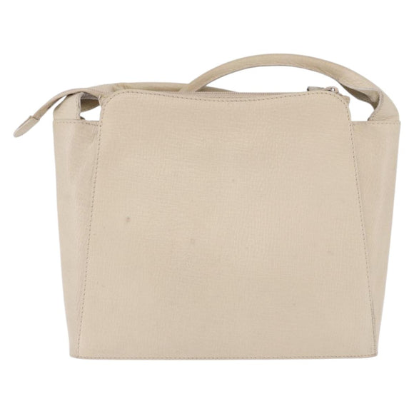 LOEWE Shoulder Bag Leather Ivory Gold Auth 197848