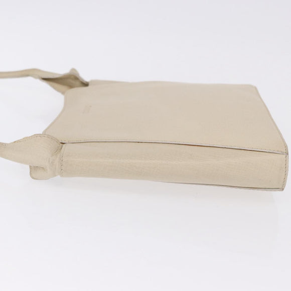 LOEWE Shoulder Bag Leather Ivory Gold Auth 197848