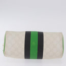 GUCCI GG Supreme Sherry Line Boston Bag PVC White Gold 190257 Auth 197849A-5