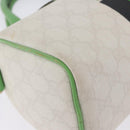 GUCCI GG Supreme Sherry Line Boston Bag PVC White Gold 190257 Auth 197849A-15