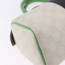 GUCCI GG Supreme Sherry Line Boston Bag PVC White Gold 190257 Auth 197849A-17