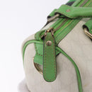 GUCCI GG Supreme Sherry Line Boston Bag PVC White Gold 190257 Auth 197849A-10