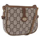 GUCCI GG Plus Supreme Shoulder Bag PVC Beige Gold Auth 197850-1