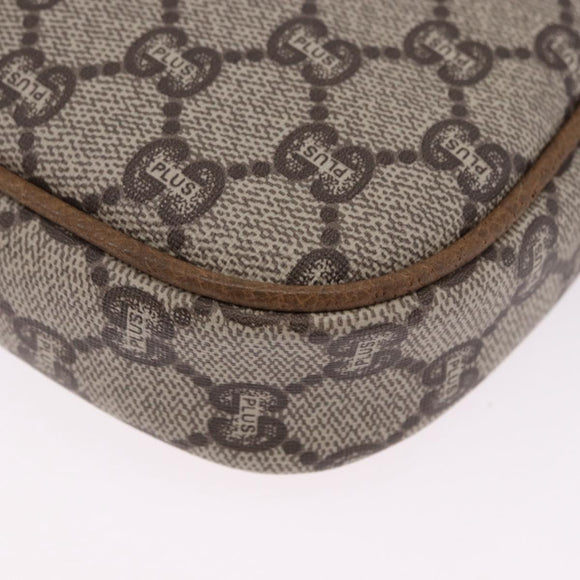 GUCCI GG Plus Supreme Shoulder Bag PVC Beige Gold Auth 197850