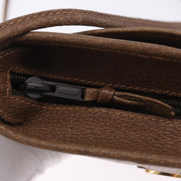 GUCCI GG Plus Supreme Shoulder Bag PVC Beige Gold Auth 197850