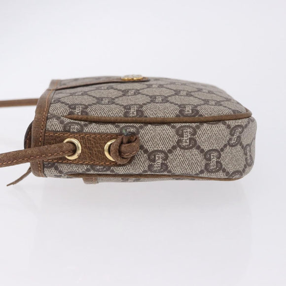 GUCCI GG Plus Supreme Shoulder Bag PVC Beige Gold Auth 197850