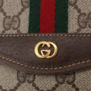 GUCCI GG Supreme Web Sherry Line Pouch PVC Beige Gold 014 89 5205 Auth 197852A-8