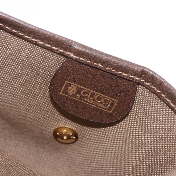 GUCCI GG Supreme Web Sherry Line Pouch PVC Beige Gold 014 89 5205 Auth 197852A