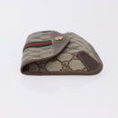 GUCCI GG Supreme Web Sherry Line Pouch PVC Beige Gold 014 89 5205 Auth 197852A-4
