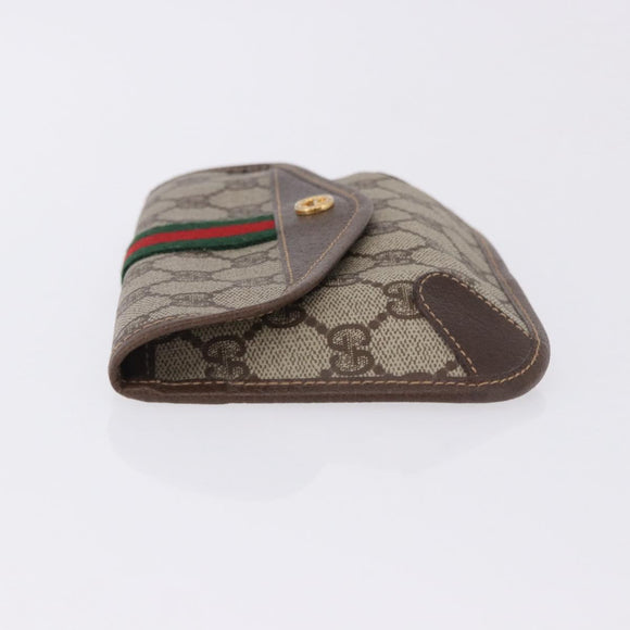 GUCCI GG Supreme Web Sherry Line Pouch PVC Beige Gold 014 89 5205 Auth 197852A