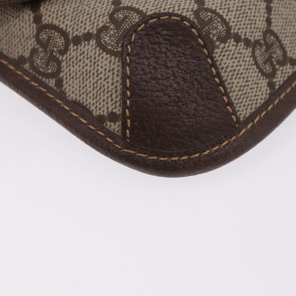 GUCCI GG Supreme Web Sherry Line Pouch PVC Beige Gold 014 89 5205 Auth 197852A