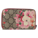 GUCCI GG Supreme Blooms Coin Purse PVC Beige Silver 421310 Auth 197853M-3