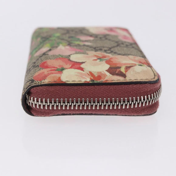 GUCCI GG Supreme Blooms Coin Purse PVC Beige Silver 421310 Auth 197853M