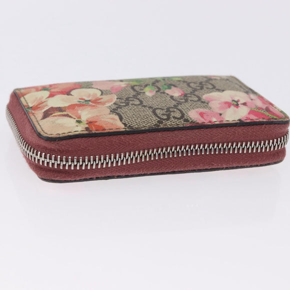 GUCCI GG Supreme Blooms Coin Purse PVC Beige Silver 421310 Auth 197853M