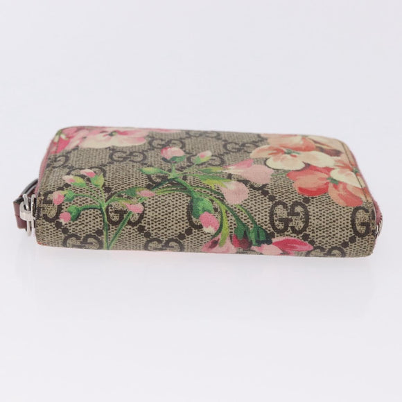 GUCCI GG Supreme Blooms Coin Purse PVC Beige Silver 421310 Auth 197853M