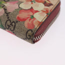 GUCCI GG Supreme Blooms Coin Purse PVC Beige Silver 421310 Auth 197853M-9