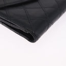 CHANEL Bicolore Bifold Wallet Lamb Skin Black Gold CC Auth 197854V-15