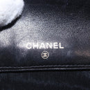 CHANEL Bicolore Bifold Wallet Lamb Skin Black Gold CC Auth 197854V-19