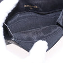 CHANEL Bicolore Bifold Wallet Lamb Skin Black Gold CC Auth 197854V-9