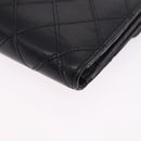 CHANEL Bicolore Bifold Wallet Lamb Skin Black Gold CC Auth 197854V-14