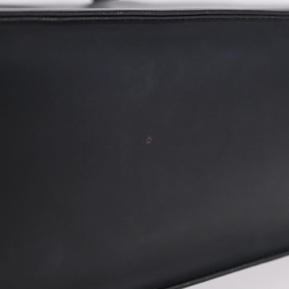 BURBERRY Hand Bag Leather Black Silver Auth 197856