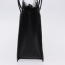 BURBERRY Hand Bag Leather Black Silver Auth 197856-5