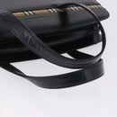 BURBERRY Hand Bag Leather Black Silver Auth 197856-7