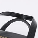 BURBERRY Hand Bag Leather Black Silver Auth 197856-8