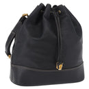 LOEWE Shoulder Bag Leather Black Gold Auth 197857-1
