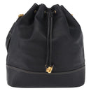 LOEWE Shoulder Bag Leather Black Gold Auth 197857-13