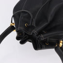 LOEWE Shoulder Bag Leather Black Gold Auth 197857-6