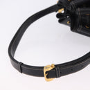 LOEWE Shoulder Bag Leather Black Gold Auth 197857-7