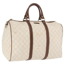 GUCCI GG Supreme Boston Bag PVC White Gold 193602 Auth 197858-1