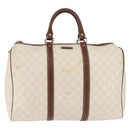 GUCCI GG Supreme Boston Bag PVC White Gold 193602 Auth 197858-13