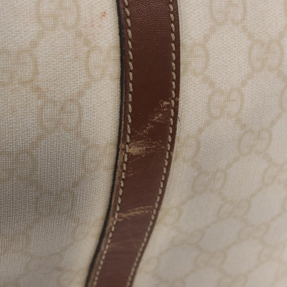 GUCCI GG Supreme Boston Bag PVC White Gold 193602 Auth 197858