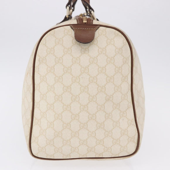GUCCI GG Supreme Boston Bag PVC White Gold 193602 Auth 197858