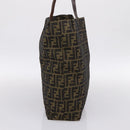 FENDI Zucca Canvas Tote Bag Nylon Brown Black Auth 197859A-5