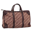 Christian Dior Trotter Canvas Boston Bag Red Gold Auth 197860-1