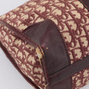 Christian Dior Trotter Canvas Boston Bag Red Gold Auth 197860-17