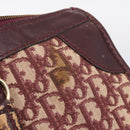 Christian Dior Trotter Canvas Boston Bag Red Gold Auth 197860-10