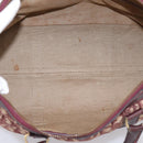 Christian Dior Trotter Canvas Boston Bag Red Gold Auth 197860-12