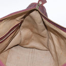 Christian Dior Trotter Canvas Boston Bag Red Gold Auth 197860-18