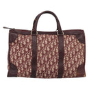 Christian Dior Trotter Canvas Boston Bag Red Gold Auth 197860-13