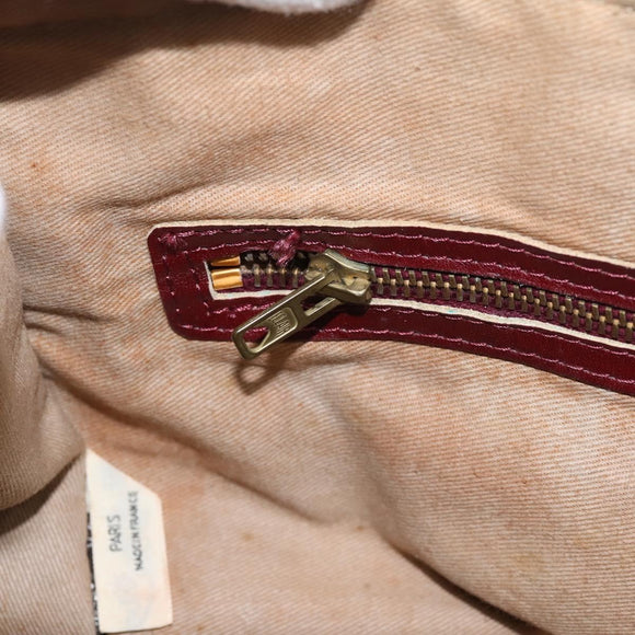 Christian Dior Trotter Canvas Boston Bag Red Gold Auth 197860