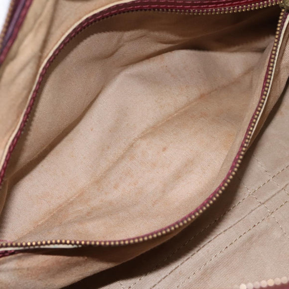 Christian Dior Trotter Canvas Boston Bag Red Gold Auth 197860